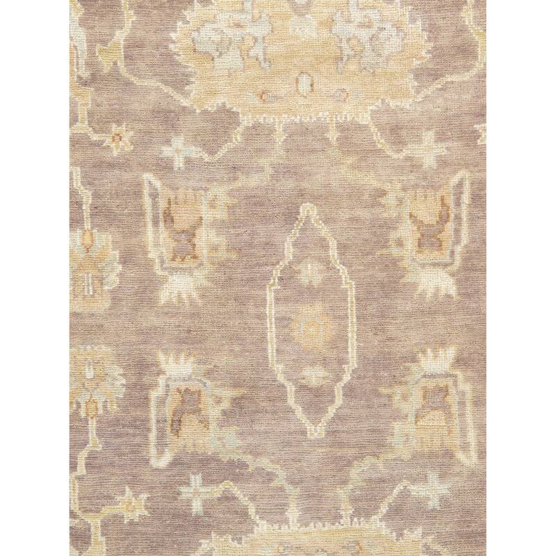 Pasargad Oushak HandKnotted Brown/L.Blue Wool Area Rug (9' 3" X 11'10